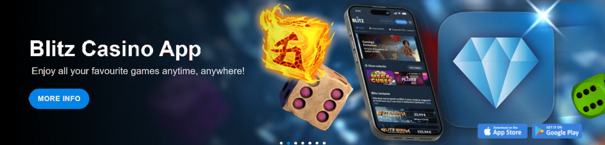 Application mobile Blitz Casino - interface responsive sur smartphone